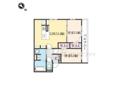 ビクトワール(2LDK/3階)の間取り写真