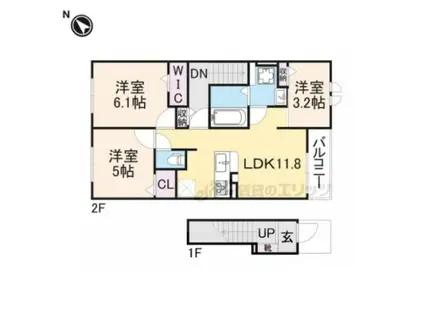 サンリットM(3LDK/2階)の間取り写真