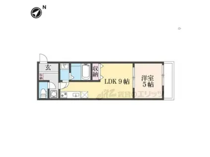 メゾン・ド・ブランシェ山科駅前(1LDK/1階)の間取り写真