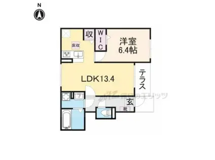 プラシード・アロッジオ(1LDK/1階)の間取り写真