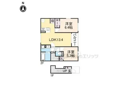 プラシード・アロッジオ(2LDK/2階)の間取り写真