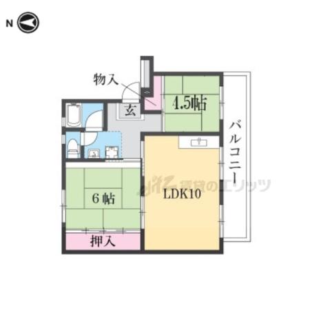 寝屋川団地C27号棟(2LDK/3階)の間取り写真