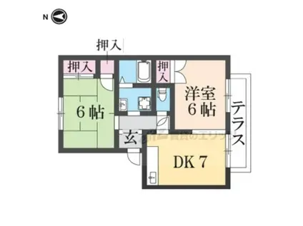 ヴィラージュ堀川(2DK/2階)の間取り写真