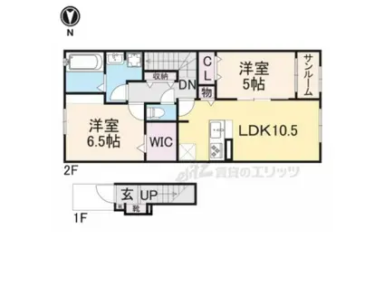 アレンヌ(2LDK/2階)の間取り写真