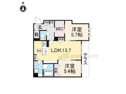 LA SUITE INFINI(2LDK/1階)の間取り写真