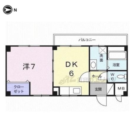 フィオーレ(1DK/2階)の間取り写真