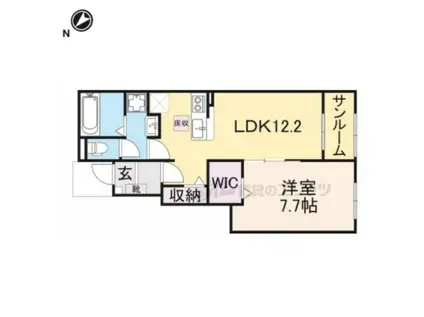 カルムメゾンK・(1LDK/1階)の間取り写真