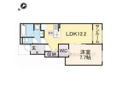 カルムメゾンK・(1LDK/1階)の間取り写真