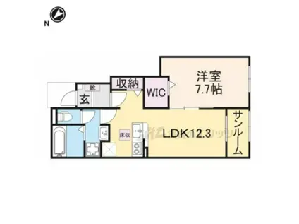 カルムメゾンK・(1LDK/1階)の間取り写真