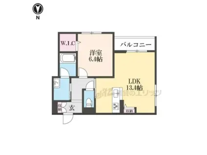 シャーメゾン PASSO(1LDK/2階)の間取り写真