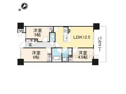 エスリード五位堂駅前(3LDK/7階)の間取り写真