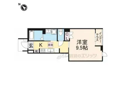 VALENTE SAZANAMI(1K/1階)の間取り写真