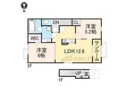 クレイン(2LDK/2階)の間取り写真