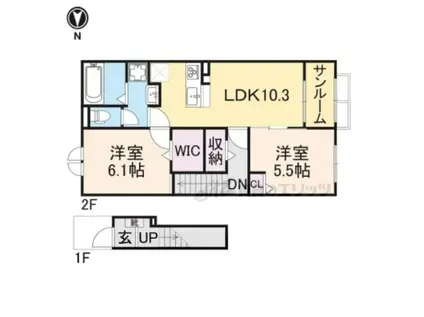 サニーピアッツア (2LDK/2階)の間取り写真