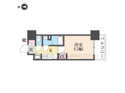 アドバンス大阪バレンシア(1K/6階)の間取り写真