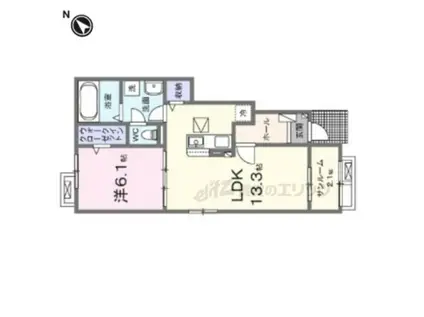 ルナ ハイツ(1LDK/1階)の間取り写真