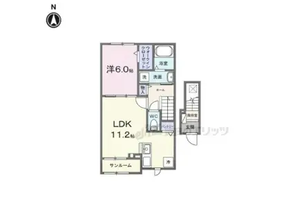 エレガンス ハーモニー(1LDK/2階)の間取り写真