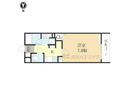 THE ROSE RES 一乗寺(1K/5階)の間取り写真