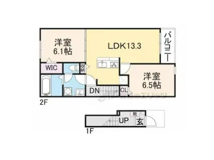 グラン・サフィール(2LDK/2階)の間取り写真