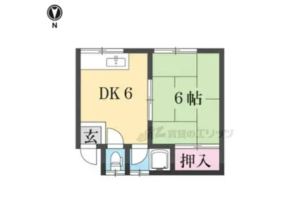 藤川荘(1DK/2階)の間取り写真