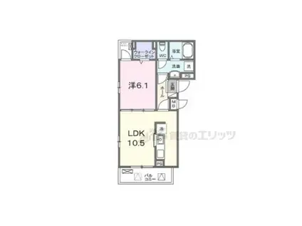 ブルック(1LDK/3階)の間取り写真