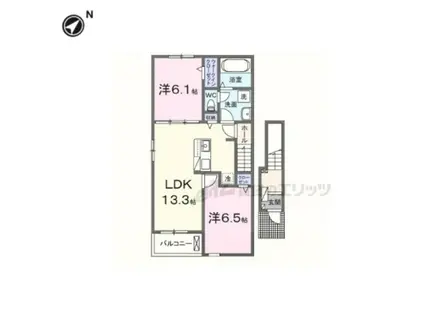 グラン・サフィール(2LDK/2階)の間取り写真