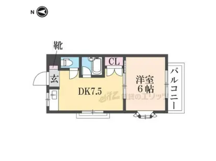 リバティ石切(1DK/3階)の間取り写真