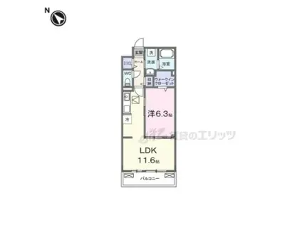 リルーム 東近江(1LDK/3階)の間取り写真