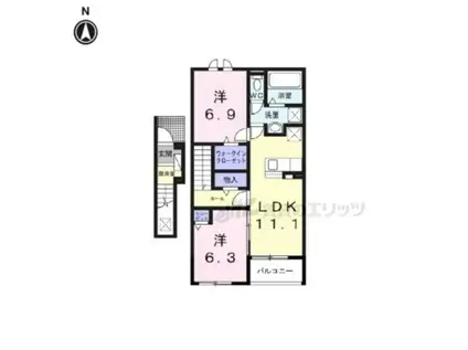 プリュニエ キャトル(2LDK/2階)の間取り写真