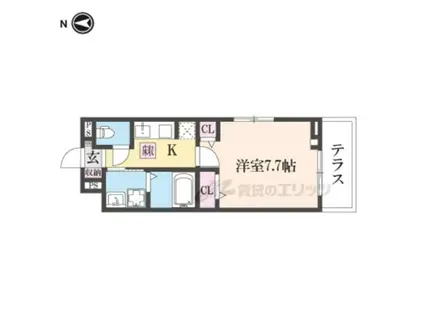 アビィ ロード(1K/1階)の間取り写真