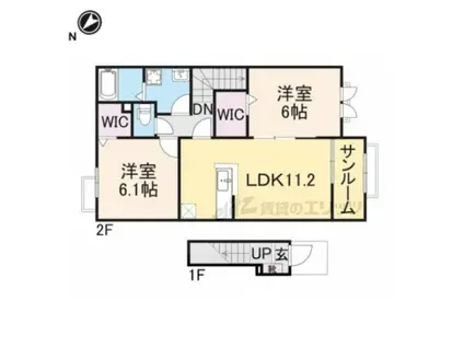 ドメーヌ・K(2LDK/2階)の間取り写真