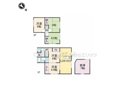 近鉄吉野線 岡寺駅 徒歩10分 2階建 築54年(5LDK)の間取り写真