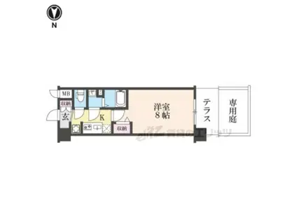 ソルテラス京都JUJO薫(1K/1階)の間取り写真