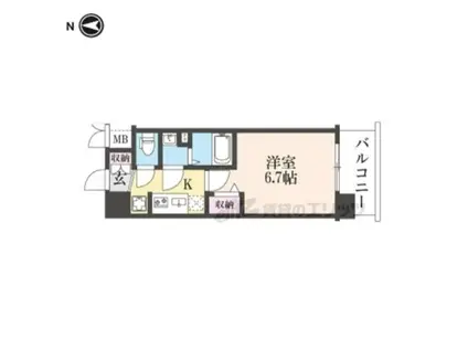 ソルテラス京都JUJO薫(1K/3階)の間取り写真