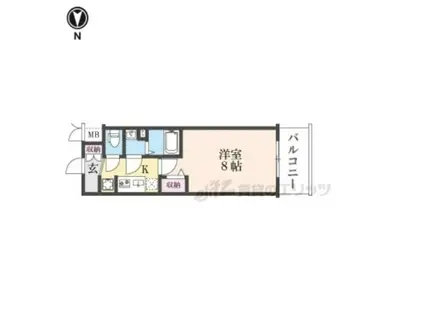 ソルテラス京都JUJO薫(1K/6階)の間取り写真