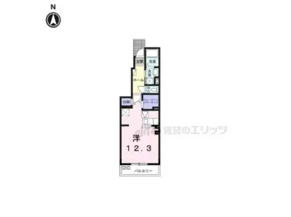 KRANFROH坂本(1K/1階)の間取り写真