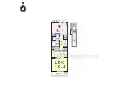 KRANFROH坂本(1LDK/2階)の間取り写真