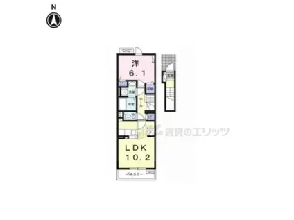 KRANFROH坂本(1LDK/2階)の間取り写真