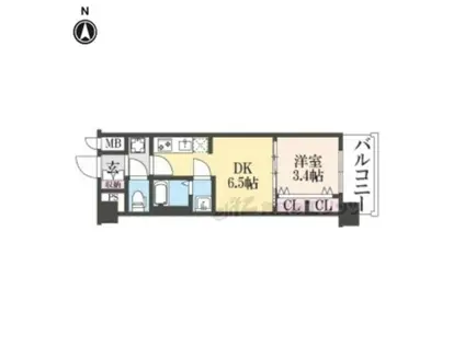 プレサンス十条凛華(1DK/2階)の間取り写真