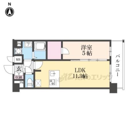 プレサンス十条凛華(1LDK/6階)の間取り写真
