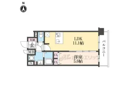 プレサンス十条凛華(1LDK/7階)の間取り写真