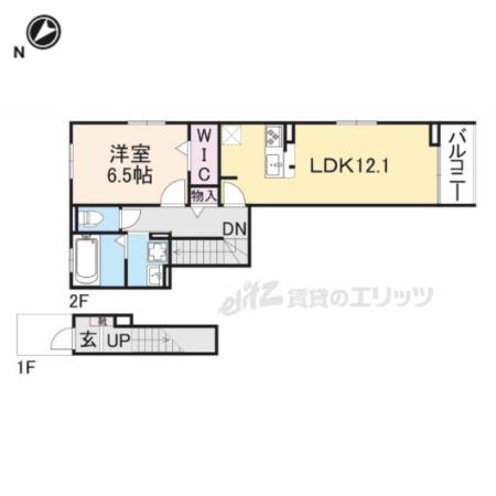 シエルクラスかわせみ(1LDK/2階)の間取り写真
