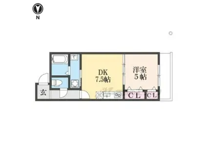 フジパレス弥刀駅北番館(1DK/3階)の間取り写真