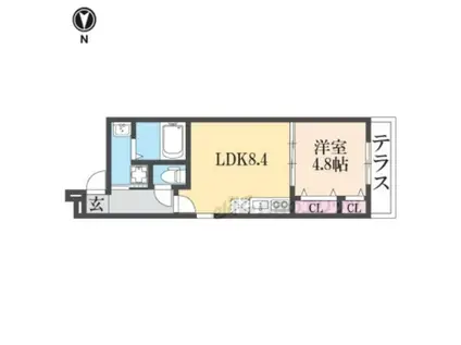 フジパレス弥刀駅北番館(1LDK/1階)の間取り写真