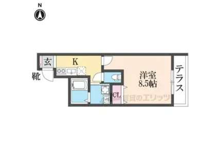 フジパレス弥刀駅北番館(1K/1階)の間取り写真