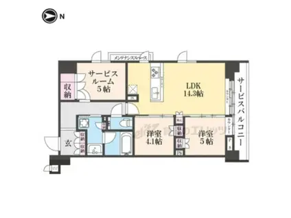 イニシア京都御所南(2LDK/3階)の間取り写真