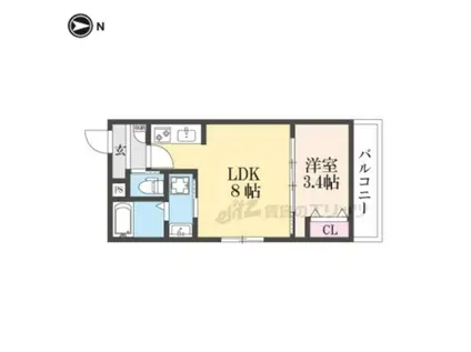 アドバンスコート五条丹波口(1LDK/2階)の間取り写真