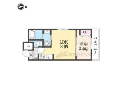 アドバンスコート五条丹波口(1LDK/3階)の間取り写真