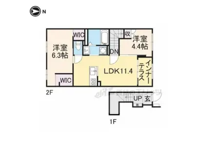 ADORE(2LDK/2階)の間取り写真