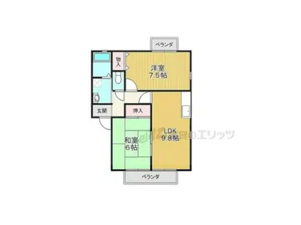 ファミーユコートA(2LDK/2階)の間取り写真